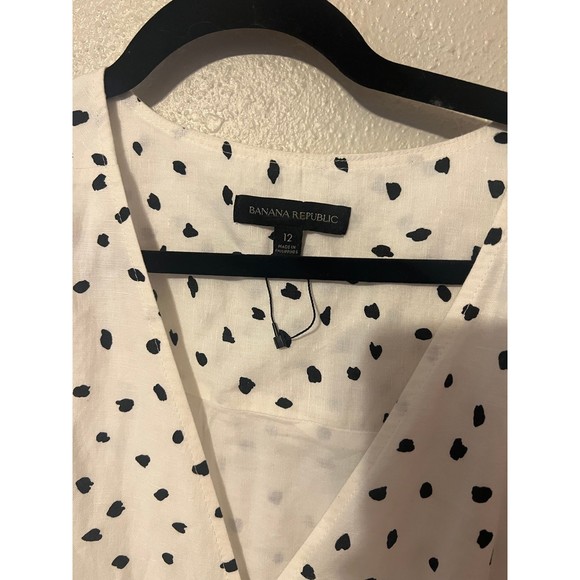 Banana Republic Linen-Cotton Wrap Dress Size 12 NWOT - Picture 3 of 8